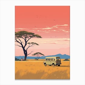 Tanzania Travel Illustration Canvas Print