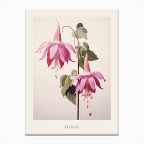 Floral Illustration Fuchsia 1 Poster Canvas Print