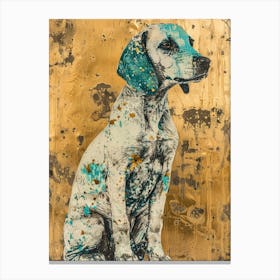 Dog Gold Effect Collage 3 Canvas Print