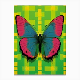 Pop Art Green Hairstreak Butterfly 3 Canvas Print
