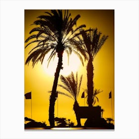 Sunset Palm Trees Canvas Print