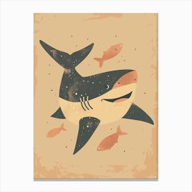 Shark & Fish Muted Pastels Canvas Print
