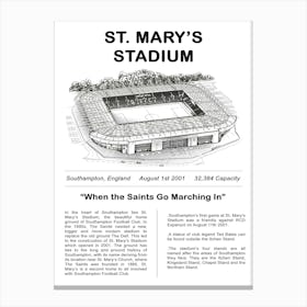 St Mary’S Stadium Canvas Print