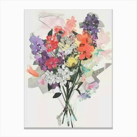 Lilac 1 Collage Flower Bouquet Canvas Print