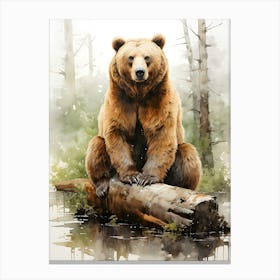 Forest Monarch Regal Bear Canvas Print