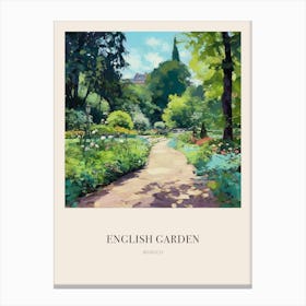 English Garden Park Munich Germany 2 Vintage Cezanne Inspired Poster Canvas Print