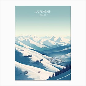 Poster Of La Plagne   France, Ski Resort Illustration 3 Canvas Print