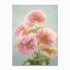 Hydrangea Flowers Acrylic Painting In Pastel Colours 1 Canvas Print