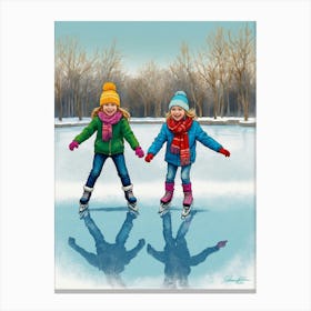 Ice Skaters Canvas Print