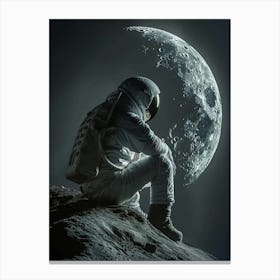 Astronaut On The Moon Canvas Print