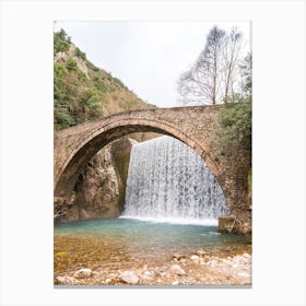 Old Arch Bridge In Greece Canvas Print