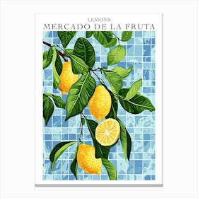 Mercado De La Fruta Lemons Illustration 8 Poster Canvas Print