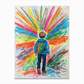 Boy With A Backpack Canvas Print