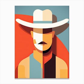Rustic Cowboy Portrait Canvas Print