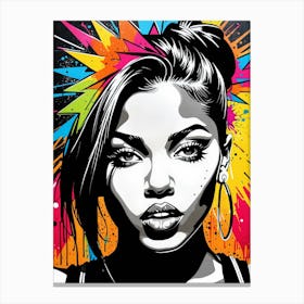 Graffiti Mural Of Beautiful Hip Hop Girl 1 Canvas Print