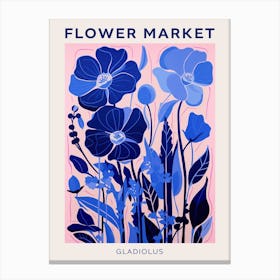 Blue Flower Market Poster Gladiolus 2 Canvas Print