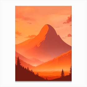 Misty Mountains Vertical Composition In Orange Tone 305 Canvas Print