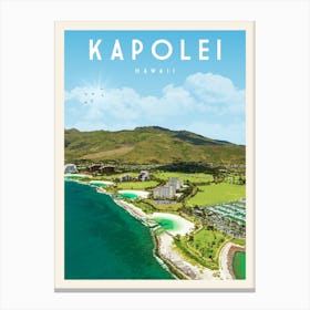 Kapolei Hawaii Travel Poster Canvas Print