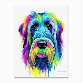 Standard Schnauzer Rainbow Oil Painting dog Canvas Print