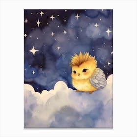 Baby Chick Sleeping In The Clouds Canvas Print