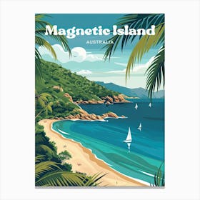 Magnetic Island Australia Beachfront Digital Travel Art Canvas Print