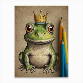 Frog With Crown 4 Canvas Print