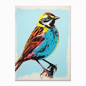 Andy Warhol Style Bird Lark 1 Canvas Print