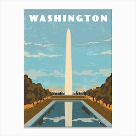 Washington, USA — Retro travel minimalist poster Canvas Print