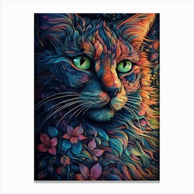 Psychedelic Cat 5 Canvas Print