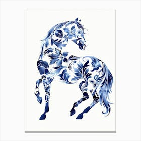 Blue And White Horse 1 Canvas Print