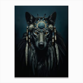 Iberian Wolf Native American 2 Canvas Print