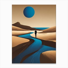  BLUE RIVER boho art,  ManVECTOR ART Canvas Print