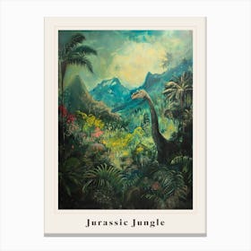 Dinosaur In The Jungle Painting 1 Poster Canvas Print