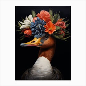 Bird With A Flower Crown Canvasback 3 Canvas Print