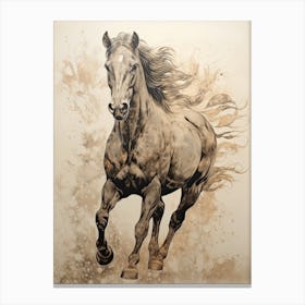 A Horse Painting In The Style Of Stenciling 4 Canvas Print