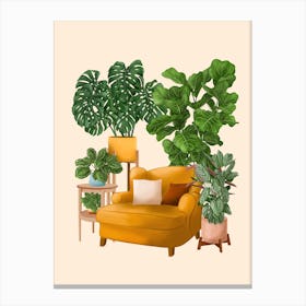 Cozy Plant Nook 1 Canvas Print