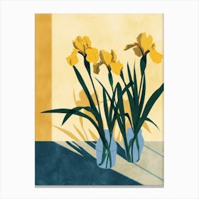 Iris Flowers On A Table   Contemporary Illustration 2 Canvas Print