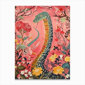 Floral Animal Painting Cobra 6 Canvas Print