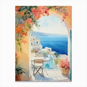 Mediterranean Hotel Terrace Poster Canvas Print