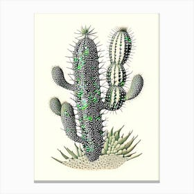 Fishhook Cactus William Morris Inspired 1 Canvas Print