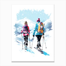 Chamonix Mont Blanc   France, Ski Resort Illustration 7 Canvas Print