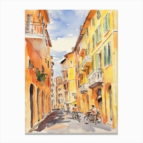 Livorno, Italy Watercolour Streets 3 Canvas Print