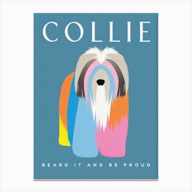 Bearded Collie Retro Bold Artistry Canvas Print