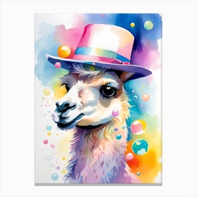 Llama In A Hat 2 Canvas Print