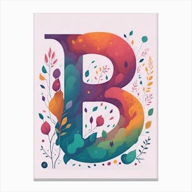 Colorful Letter B Illustration 15 Canvas Print
