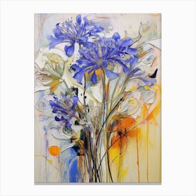 Abstract Flower Painting Agapanthus 3 Canvas Print