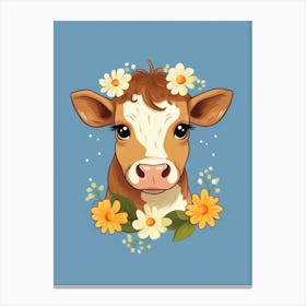 Baby Animal Illustration  Cow 1 Canvas Print
