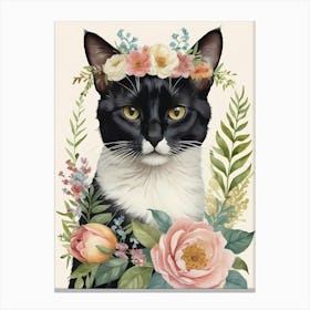 Balinese Javanese Cat With Flower Crown (11) Canvas Print