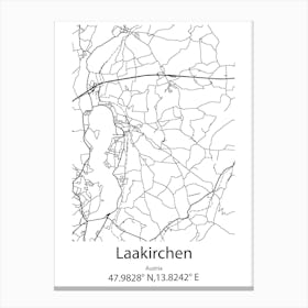 Laakirchen,Austria Minimalist Map Canvas Print