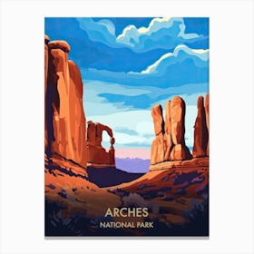Arches National Park Travel Poster Illustration Style 2 Canvas Print